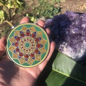 Flowering Harmony Sacred Geometry Pendant Large Malachite