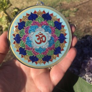 Cosmic Sound Sacred Geometry Gemstone Pendant Large Turquoise