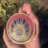 Mayan Cosmos Sacred Geometry Gemstone Pendant Large Rhodochrosite