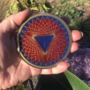 Infinity Triangle Sacred Geometry Gemstone Pendant Large Lapis Lazuli