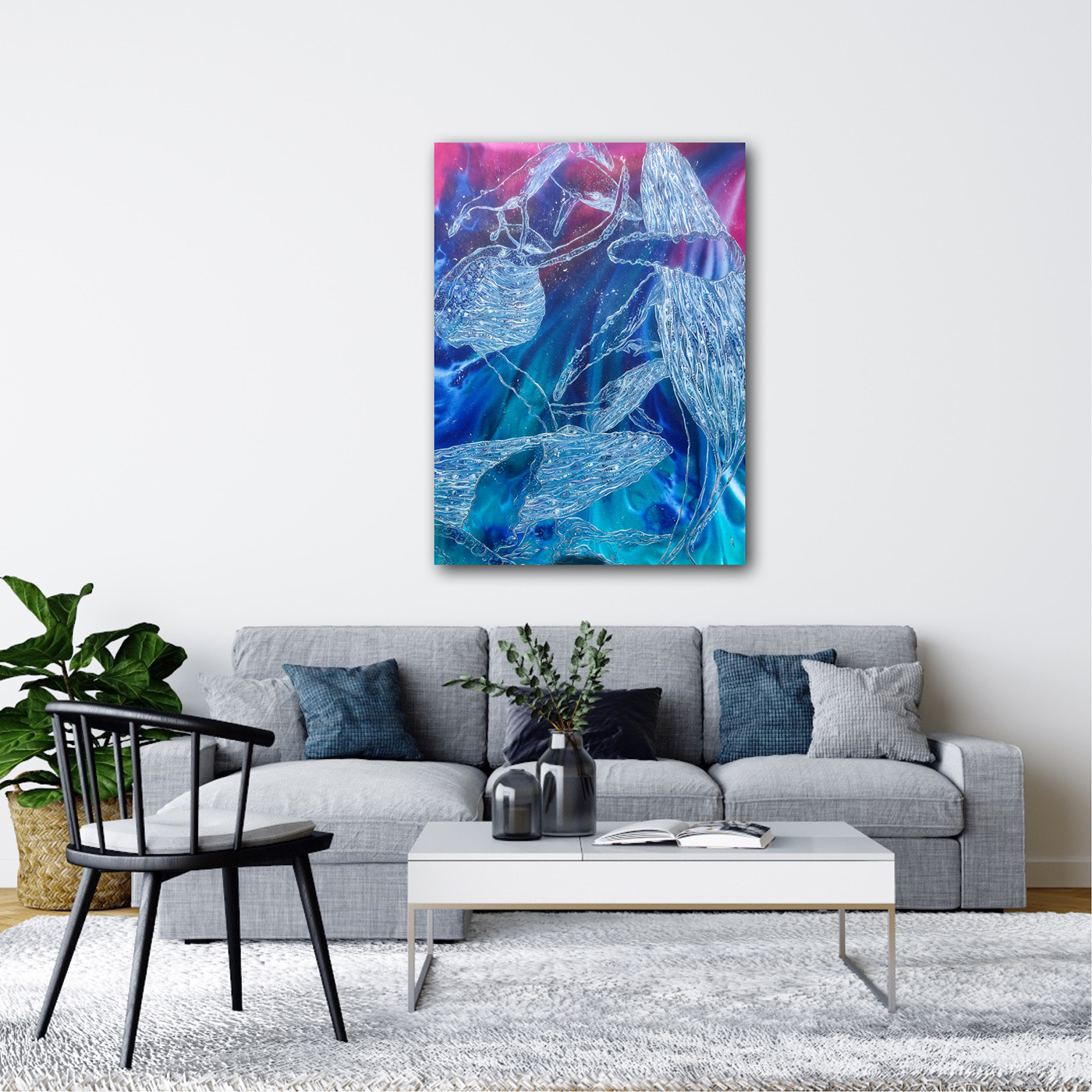 whales songs painting by Jessica curtis