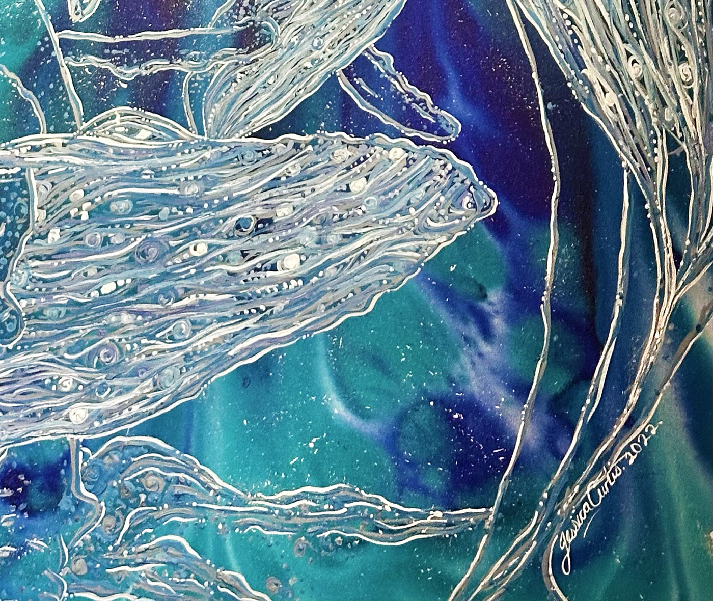 whales songs painting by Jessica curtis