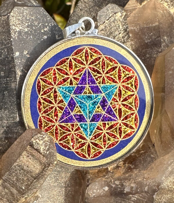 Star Tetrahedron & Flower of Life - Lapis Lazuli - 037