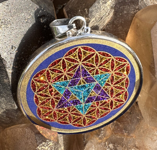 Star Tetrahedron & Flower of Life - Lapis Lazuli - 037 - Image 3