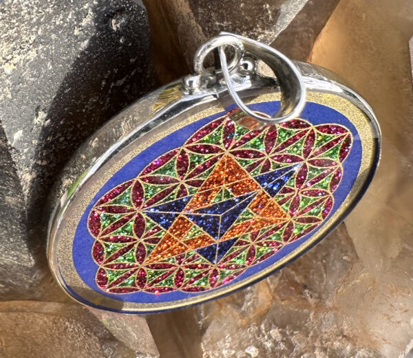 Star Tetrahedron & Flower of Life - Lapis Lazuli - 039 - Image 2