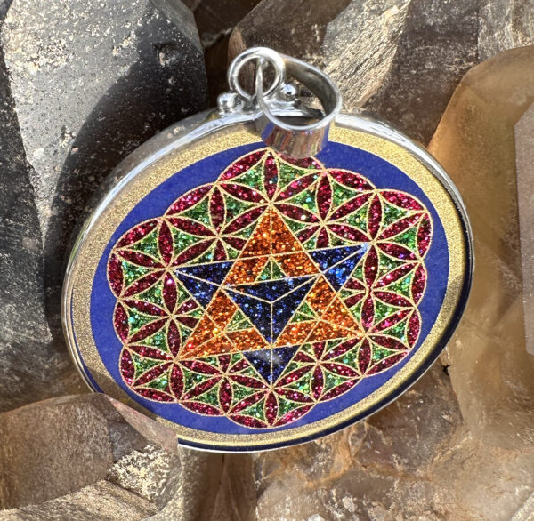 Star Tetrahedron & Flower of Life - Lapis Lazuli - 039 - Image 3