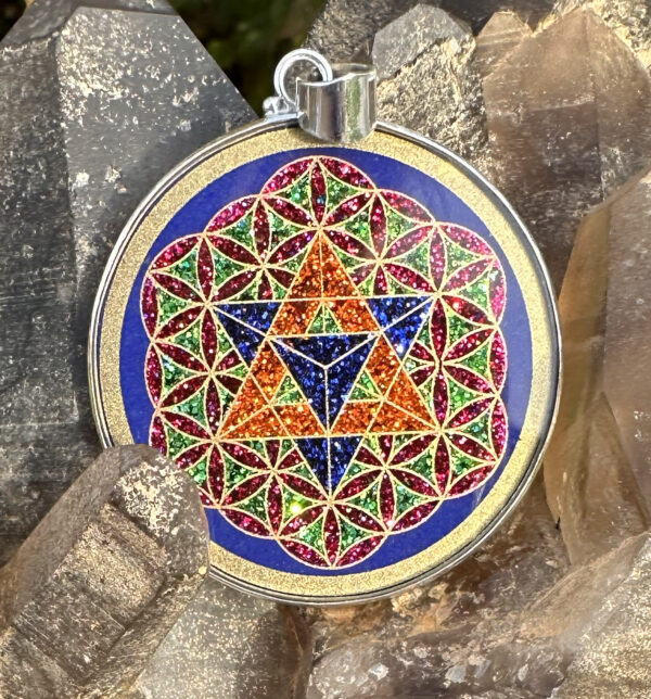 Star Tetrahedron & Flower of Life - Lapis Lazuli - 039