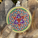 Star Tetrahedron & Flower of Life - Malachite - 038